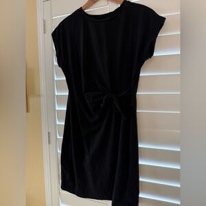Chic Black Mini Dress with Front Tie